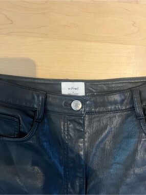 Aritzia Wilfred Black Faux Leather Pants